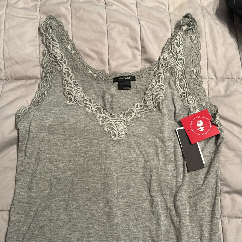 Natori grey pajama tank top size large, brand new never worn